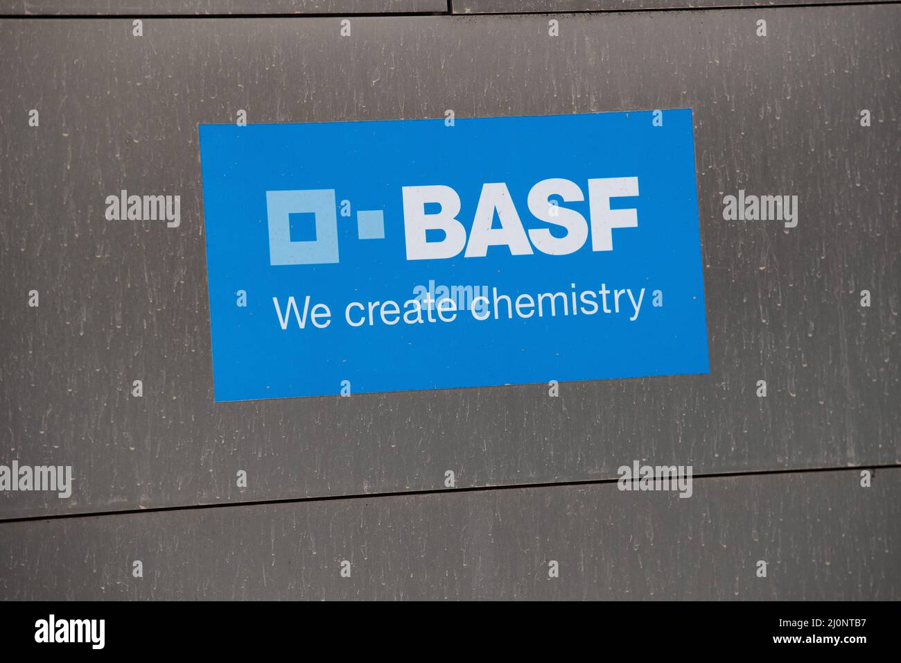 Bureaus of the world's largest chemical company BASF SE ( Badische Anilin- und Sodafabrik ) seen in the Parstadt Schwabing in Munich, Germany. (Photo by Alexander Pohl/Sipa USA) Stock Photo