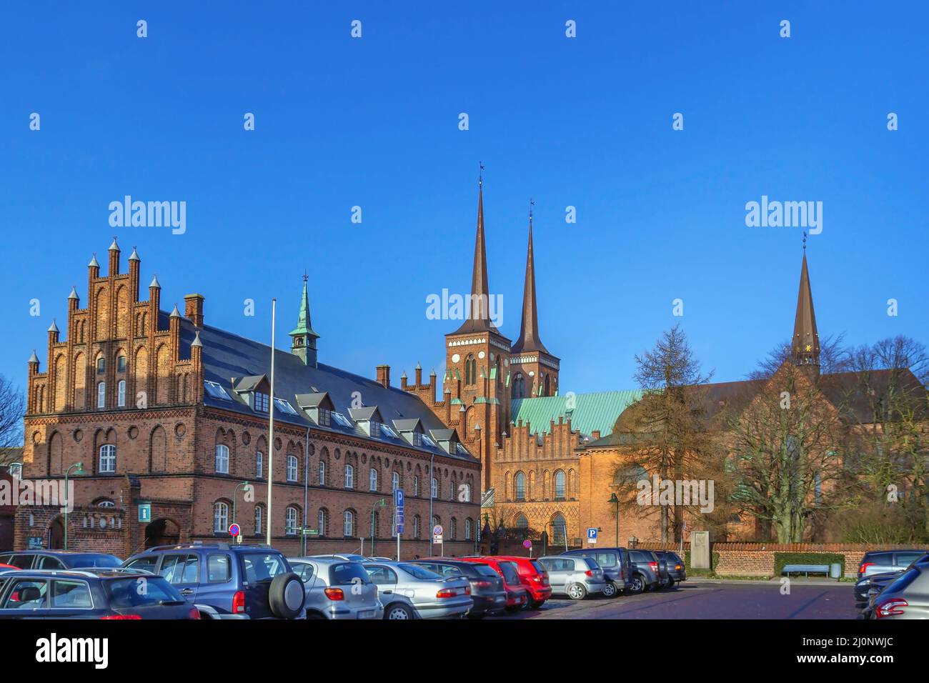 Square in Roskilde, Denmark Stock Photo
