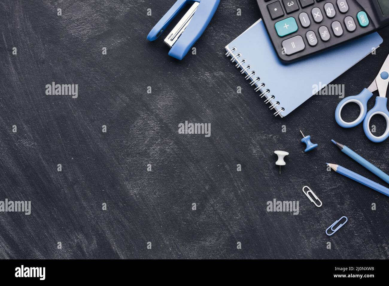 Office implements black table . High quality and resolution beautiful