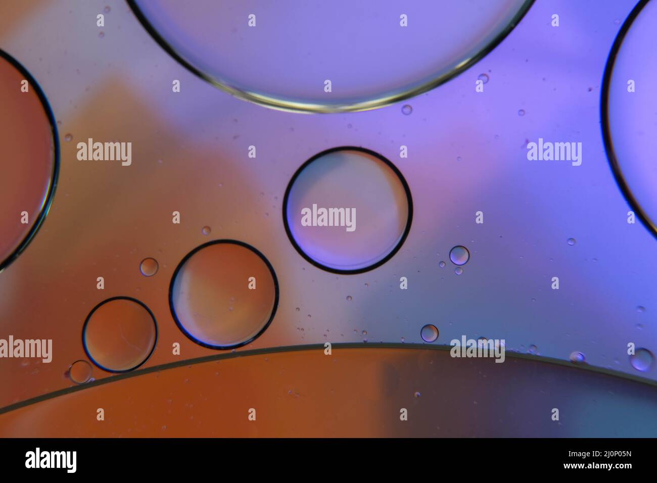 abstract photo of oil drops in water Stock Photo