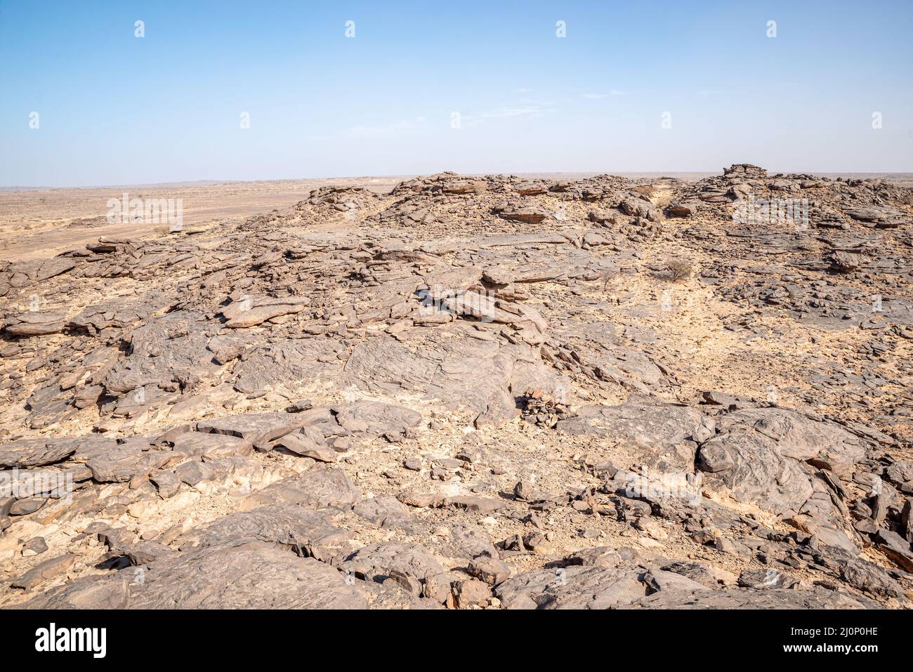 Agrour Amogjar hosting ancient rocks paintings, Mauritania Stock Photo