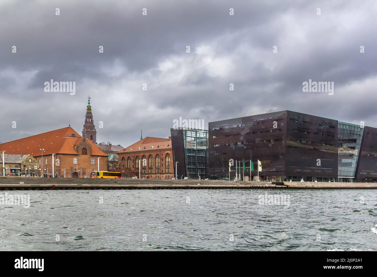 Waterfront of channel, Copenhagen, Denmark Stock Photo