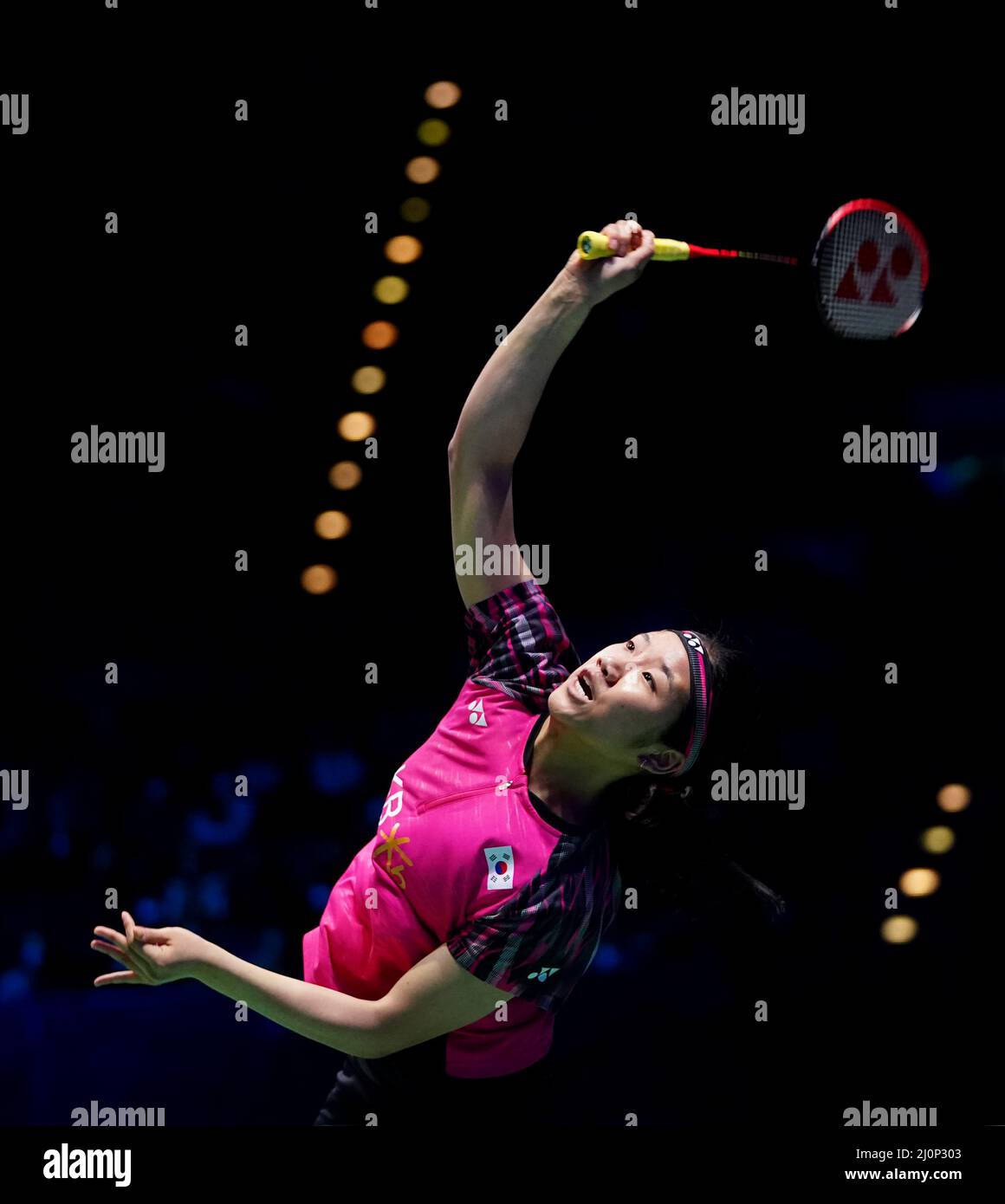 Korea's An Seyoung in action against Japan's Akane Yamaguchi during the