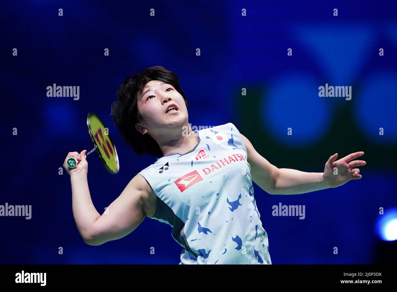 Japan's Akane Yamaguchi in action against Korea's An Seyoung during the