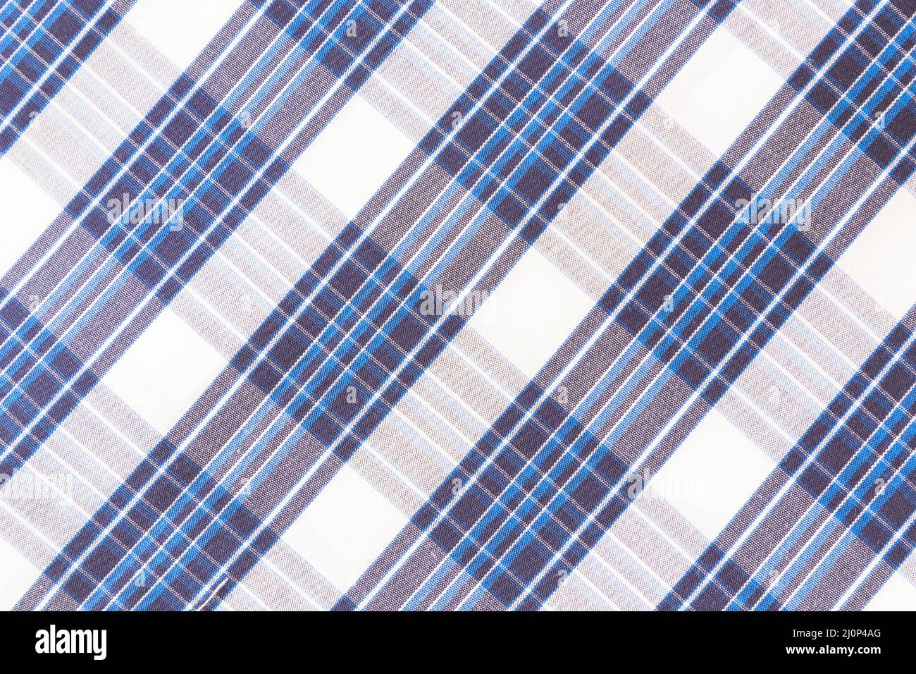 Watercolor stripe plaid seamless pattern. Blue color stripes on