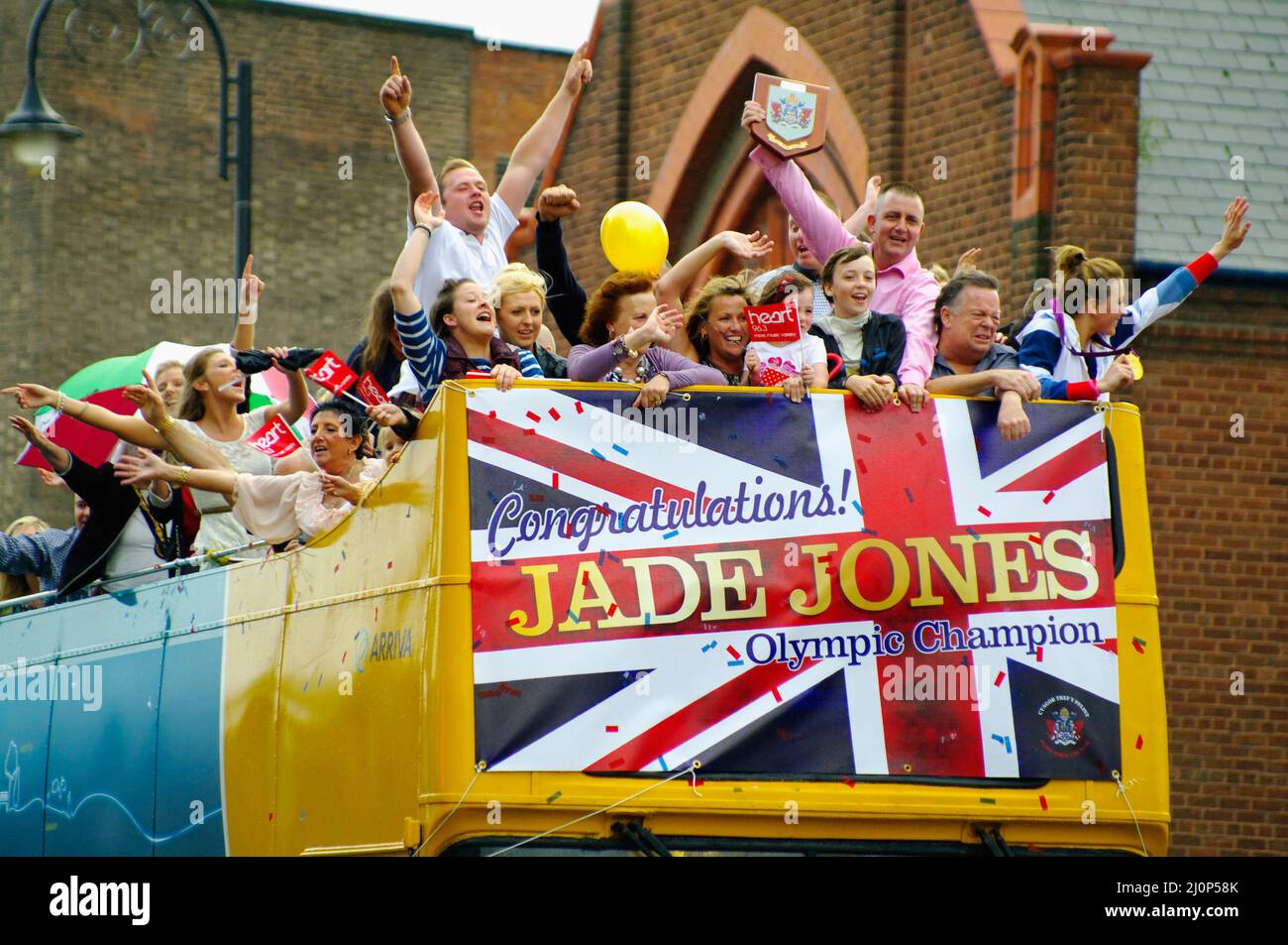 Celebration of 2012 Olympic taekwondo Gold Winner Jade Jones OBE in Flint, North Wales Stock Photo