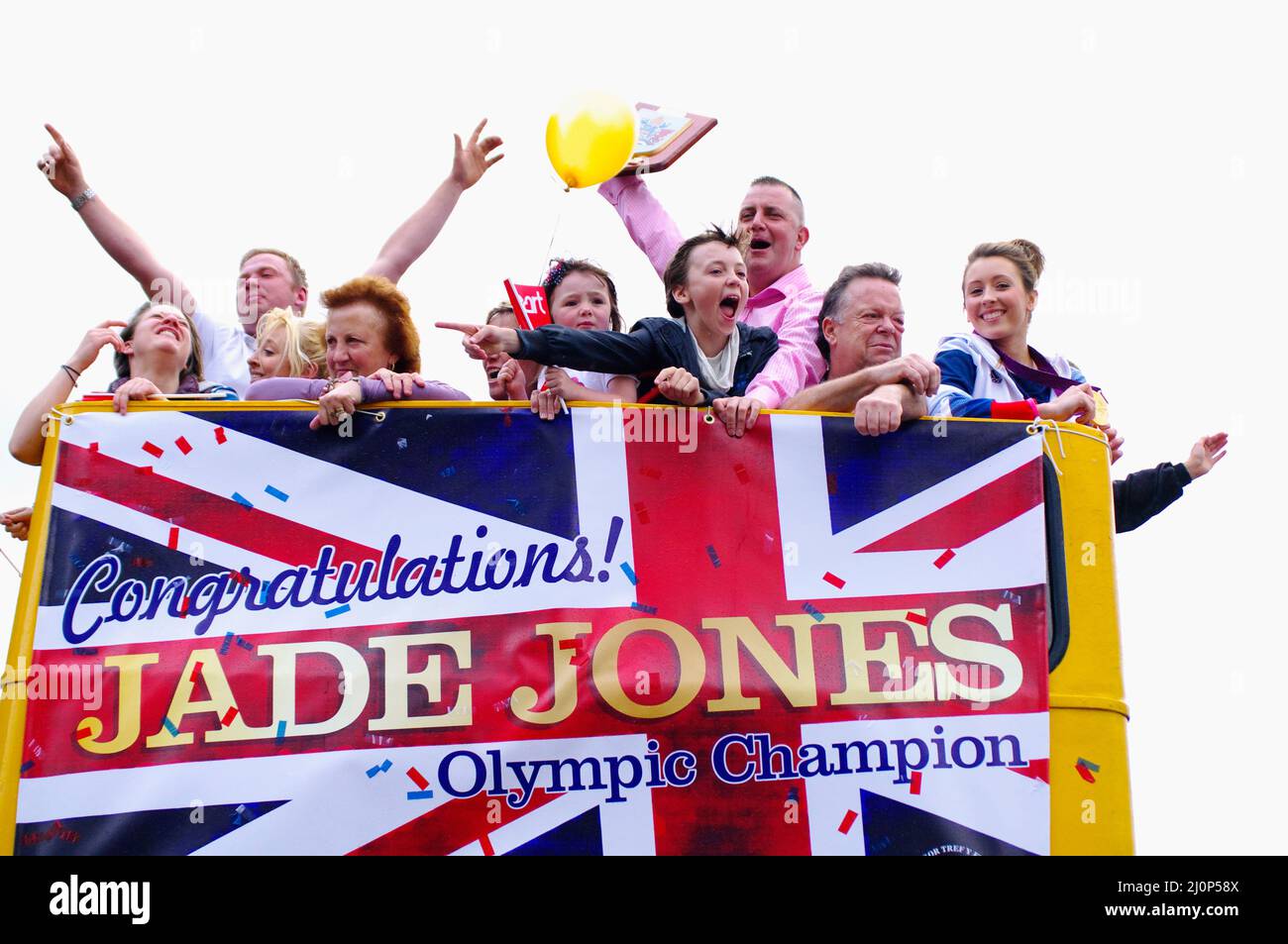 Celebration of 2012 Olympic taekwondo Gold Winner Jade Jones OBE in Flint, North Wales Stock Photo