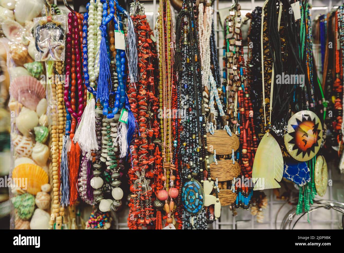Bright and Colorful Souvenirs and Gifts in the Local Maldivian Market on the Male City Stock Photo