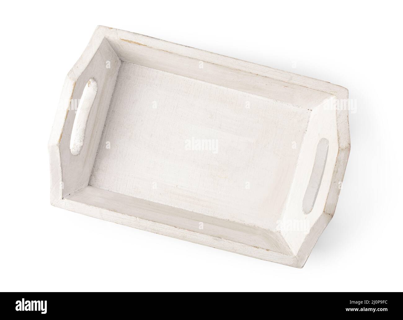 Empty bread basket on white background Stock Photo