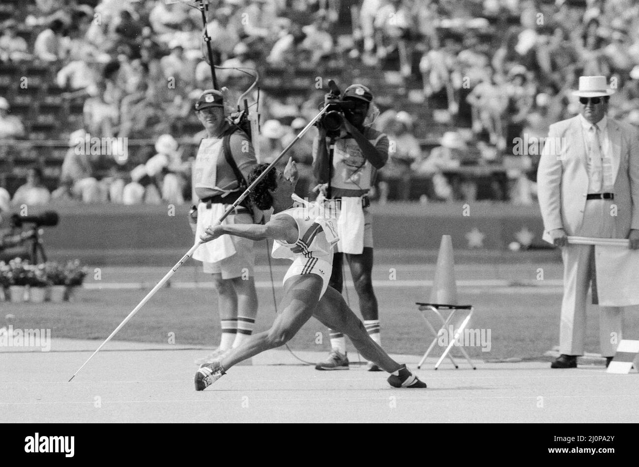 Olympic Games In Los Angeles USA Great Britain S Fatima Whitebread In The Women S Javelin