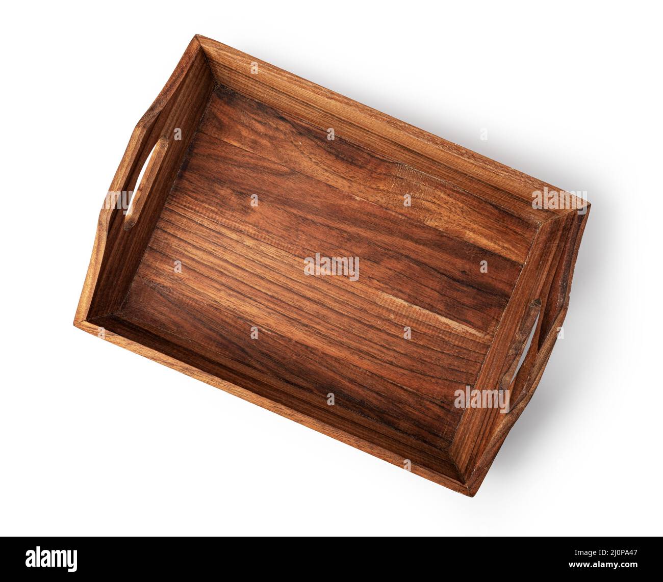 Empty bread basket on white background Stock Photo