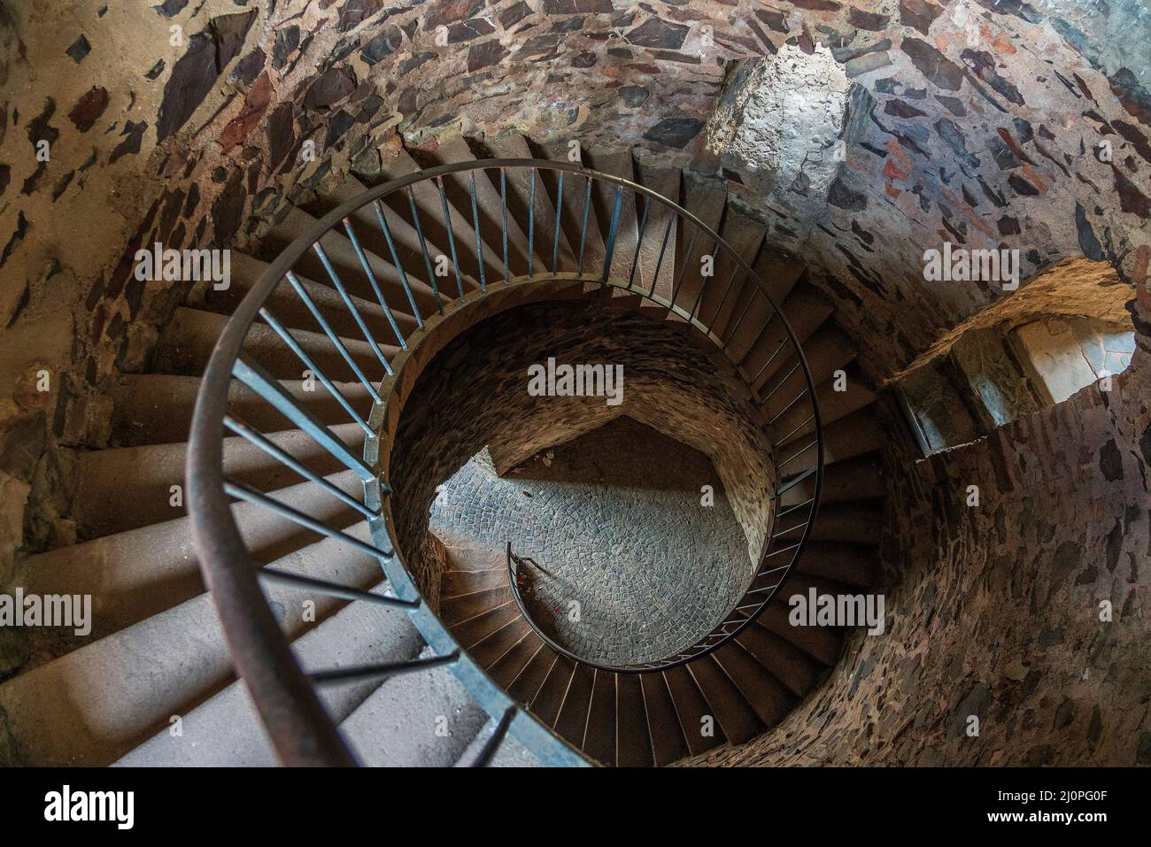 Spiral staircase in Castle Hengebach Stock Photo Alamy