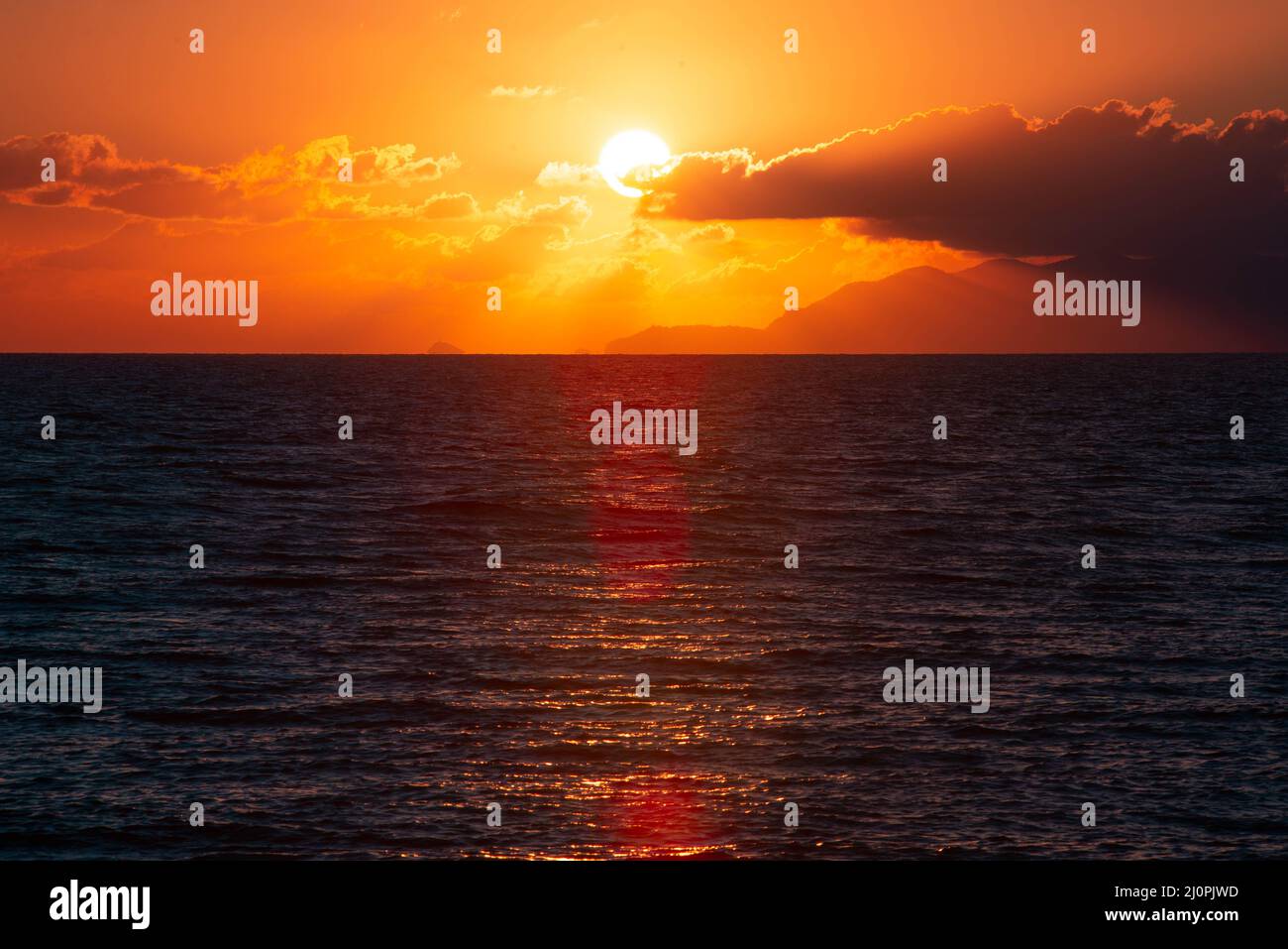 Beautiful sunset above the sea Stock Photo - Alamy