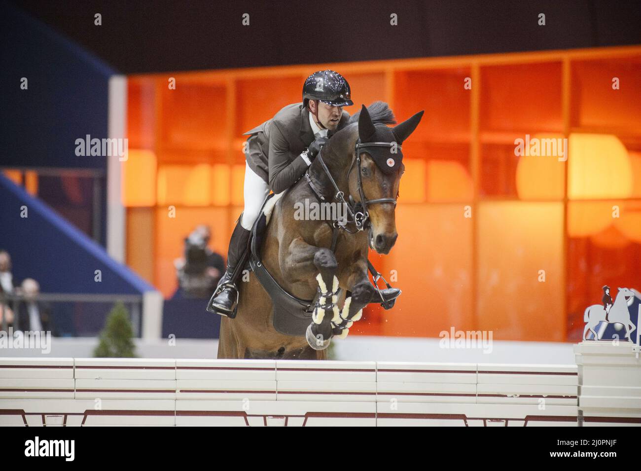 Simon DELESTRE (FRA) riding CAYMAN JOLLY JUMPER during the Saut Hermes