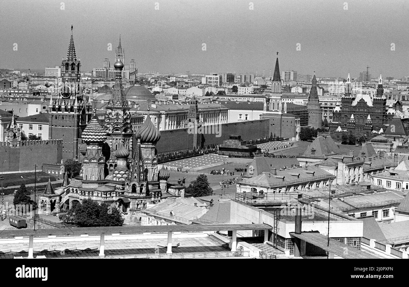 MOSCOW Russia the red square and part of Kremlin from roof of hotel Russia Stock Photo