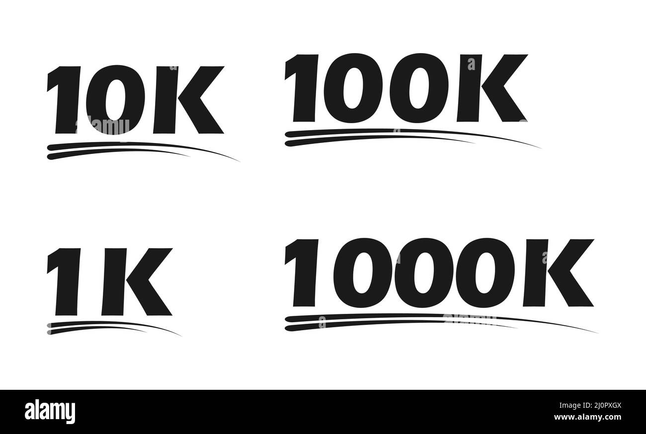 Set of Congratulation number lettering, Collection celebrate follower ...