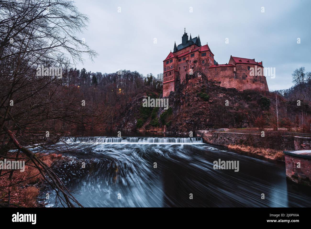 Panoramic view of the knight castle Kriebstein Stock Photo