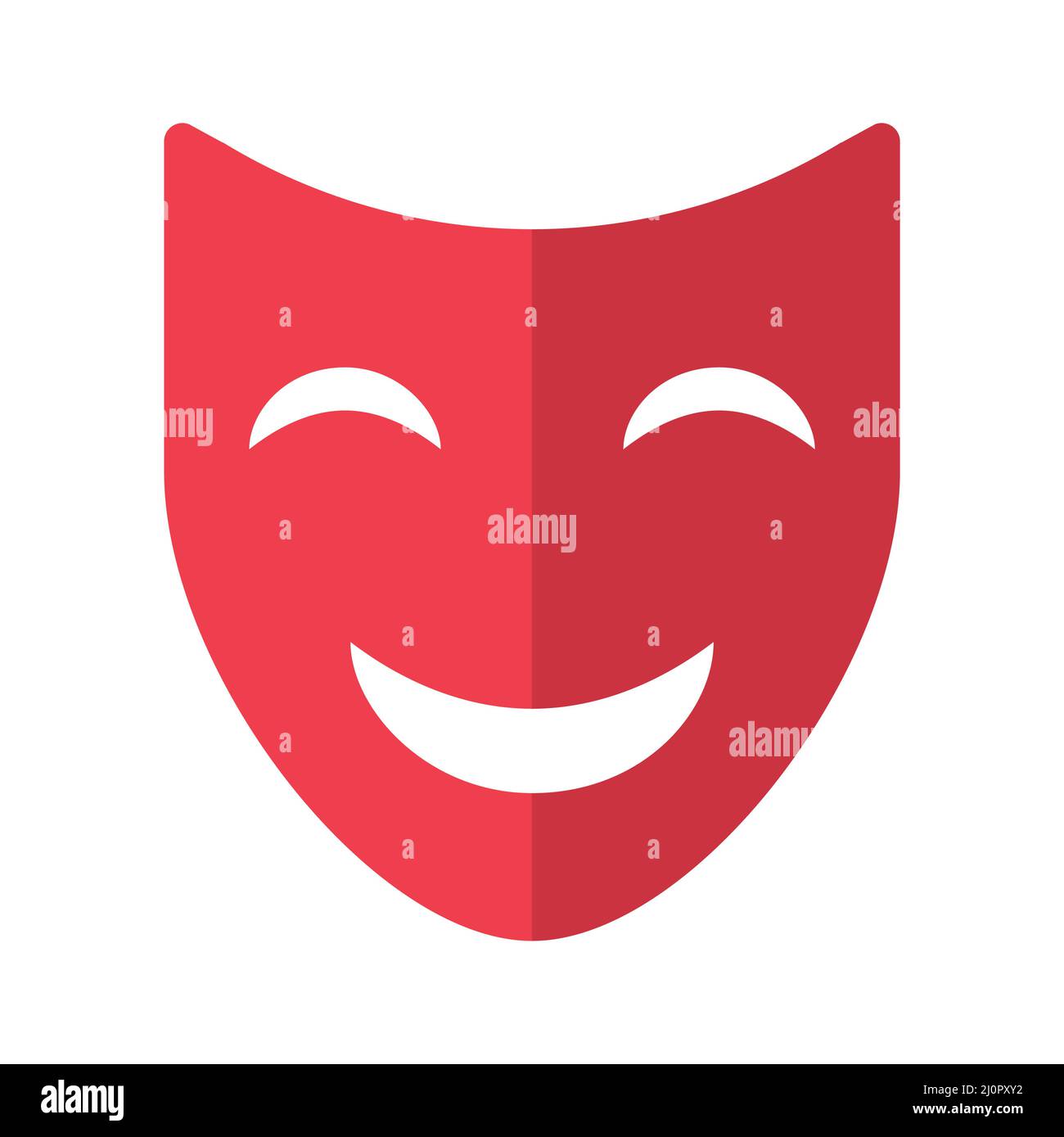 Theater face mask icon, emotion actor comedy and drama symbol, festival