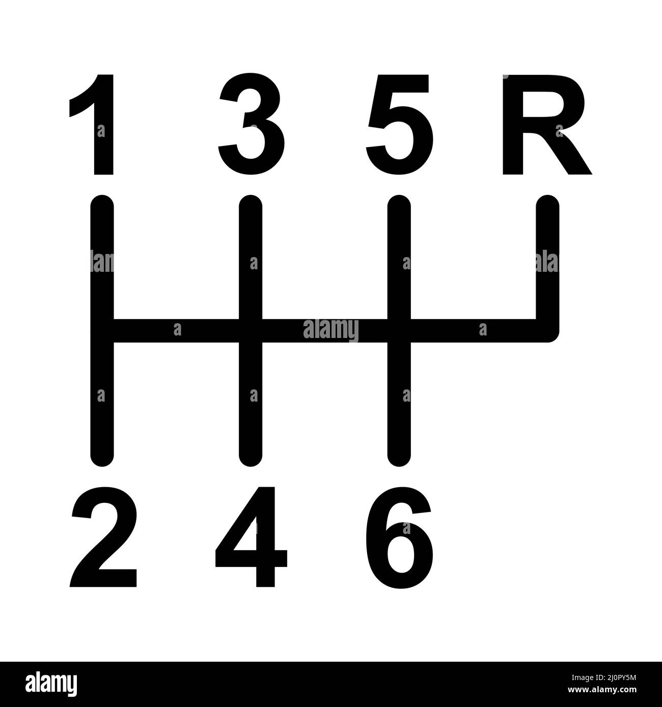 Handle car manual shift lever icon, vehicle gear technology vector