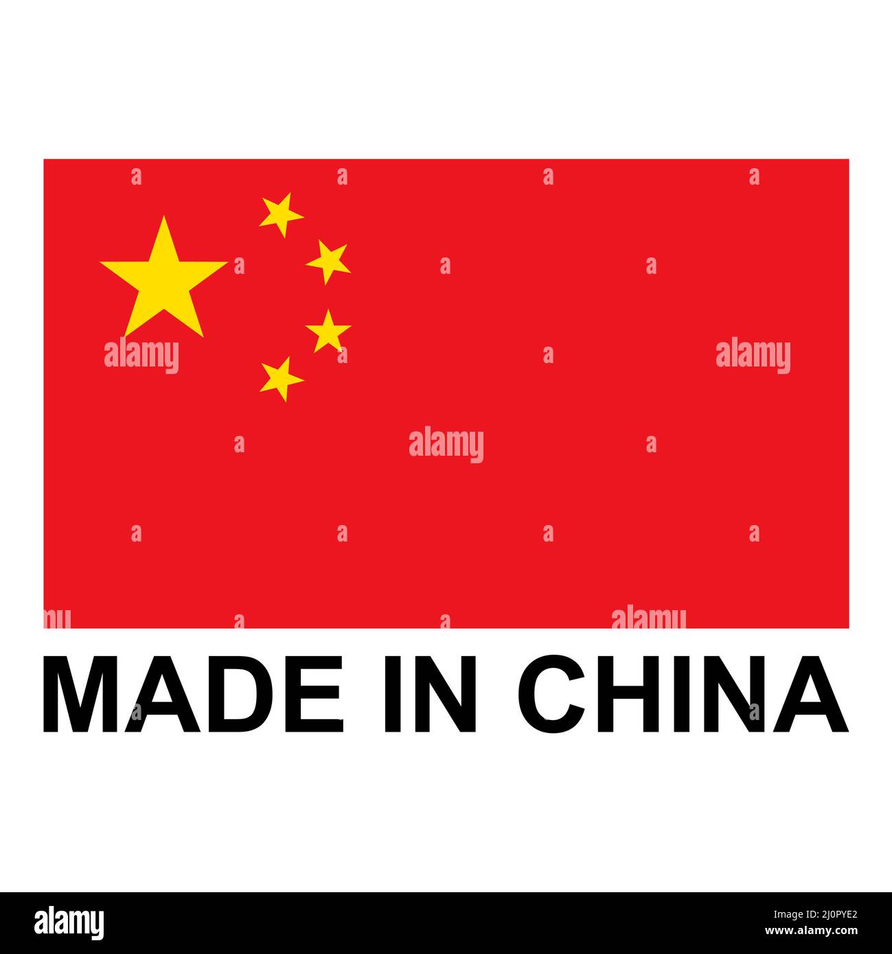Made in China seal, product tag label sign, sticker quality stamp