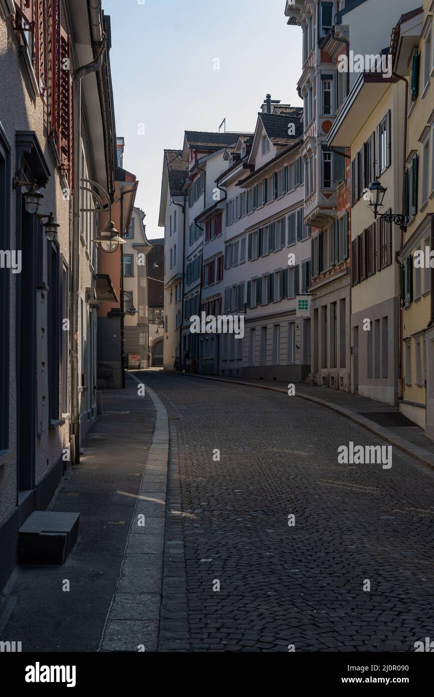 Saint Gallen, Switzerland March 9, 2022 Historic old buildings in the