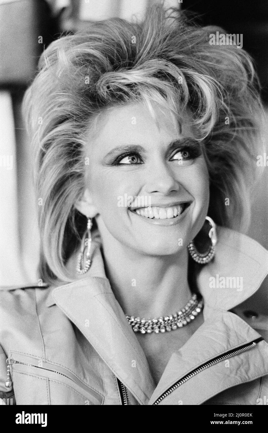Olivia Newton John, singer and actor, pictured during a video shoot at ...