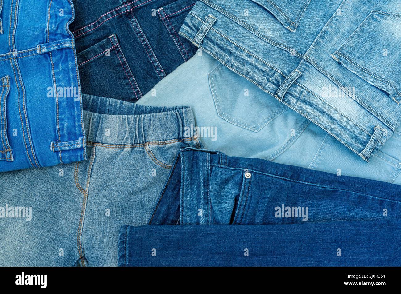Various Shades of Blue Jeans Background Stock Photo Alamy
