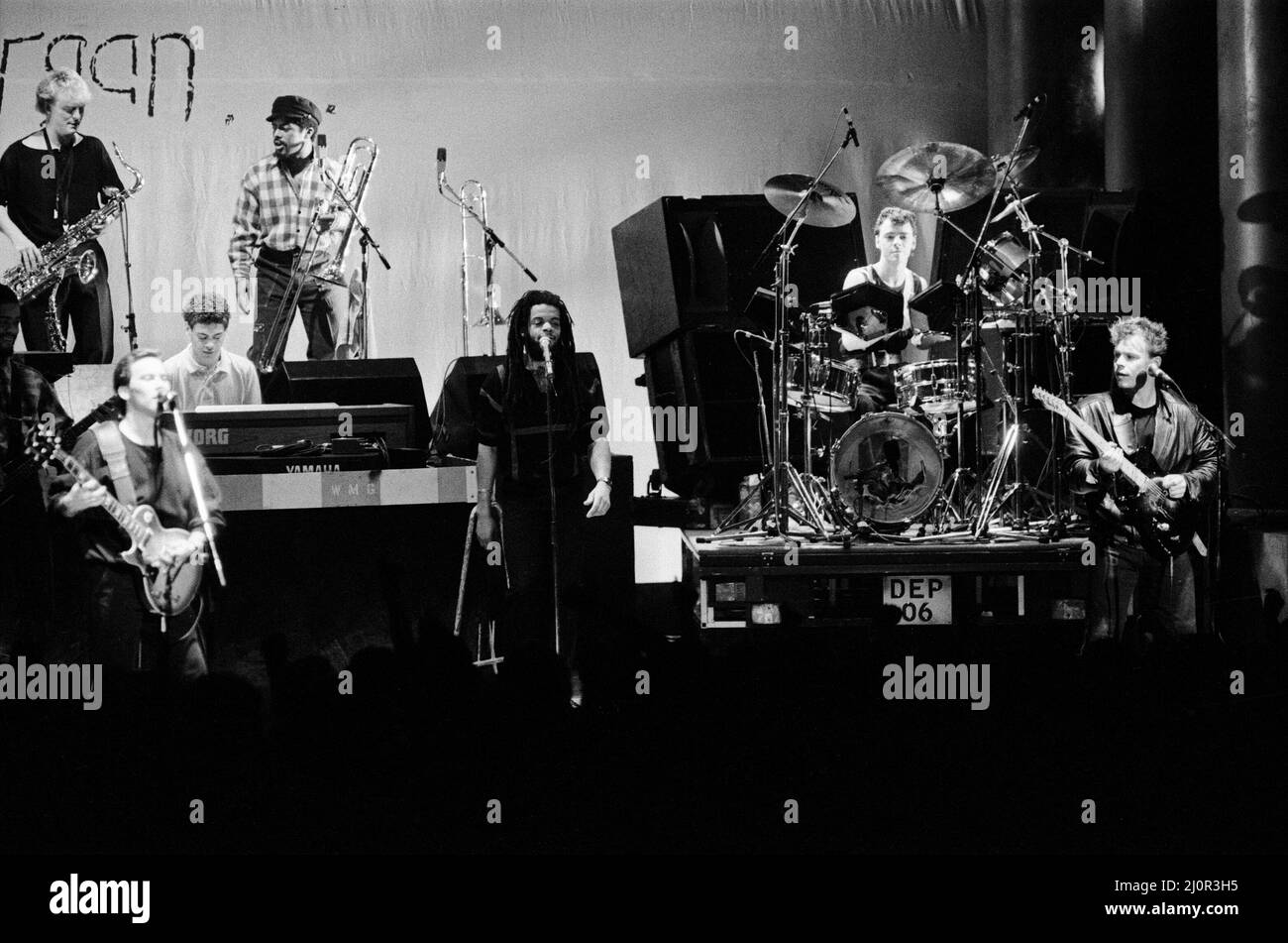 UB40 performing in concert at the Odeon Birmingham. 12th December 1984. Stock Photo