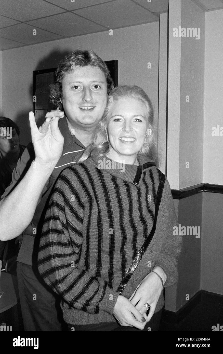 British dart player Eric Bristow pictured at the pub with Ladies Darts