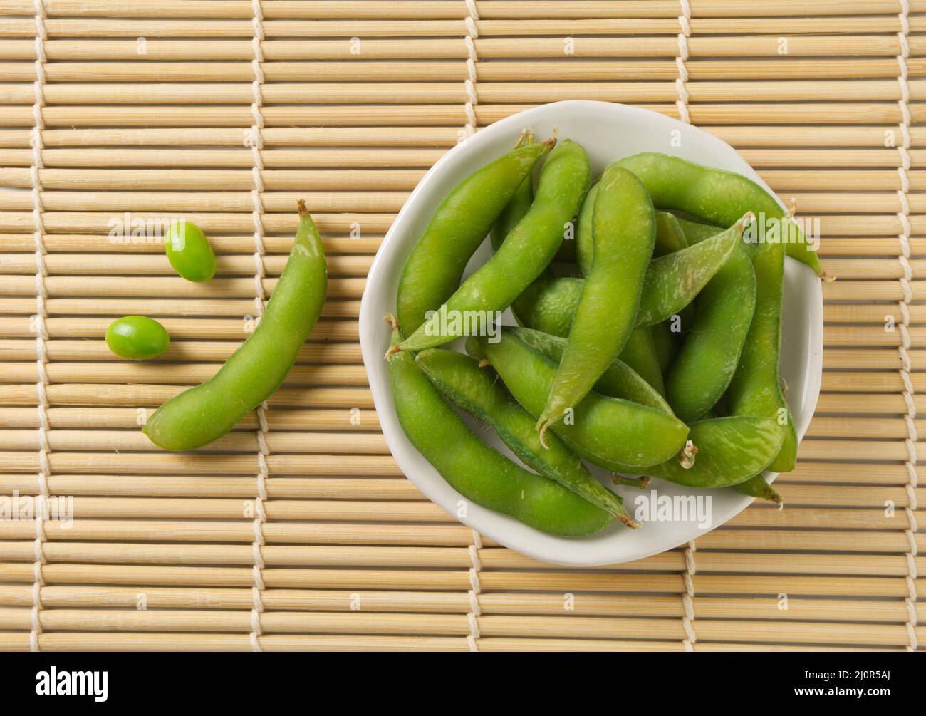 edamame Japanese boiled green soybeans Stock Photo Alamy