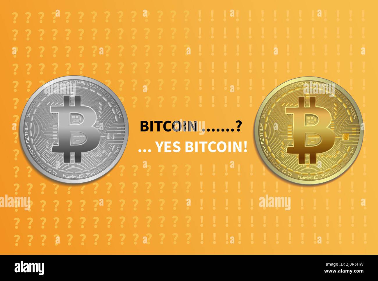 Bitcoin coins with orange background vector Stock Vector