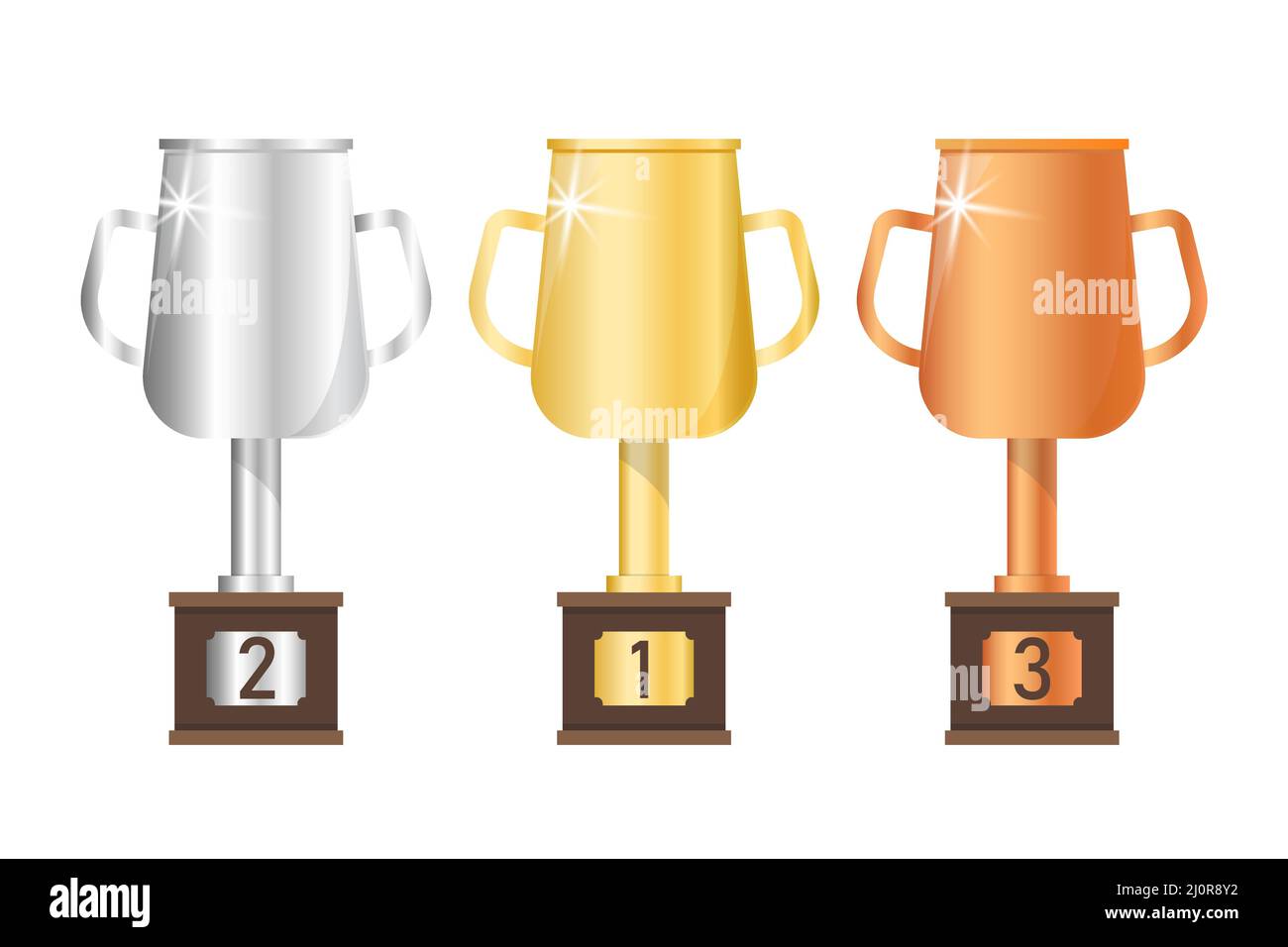 Vector gold, silver and bronze goblet Vector Stock Vector