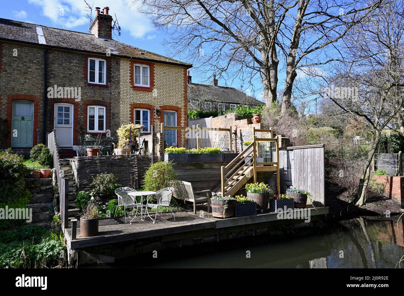 Riverside houses, River Darent, Shoreham, Kent. UK Stock Photo Alamy