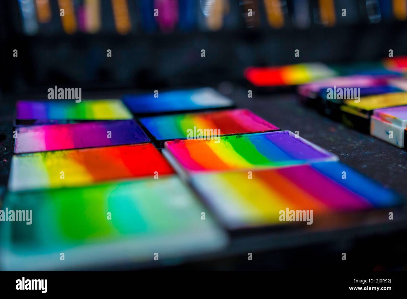 Face Paint Colours Stock Photo Alamy