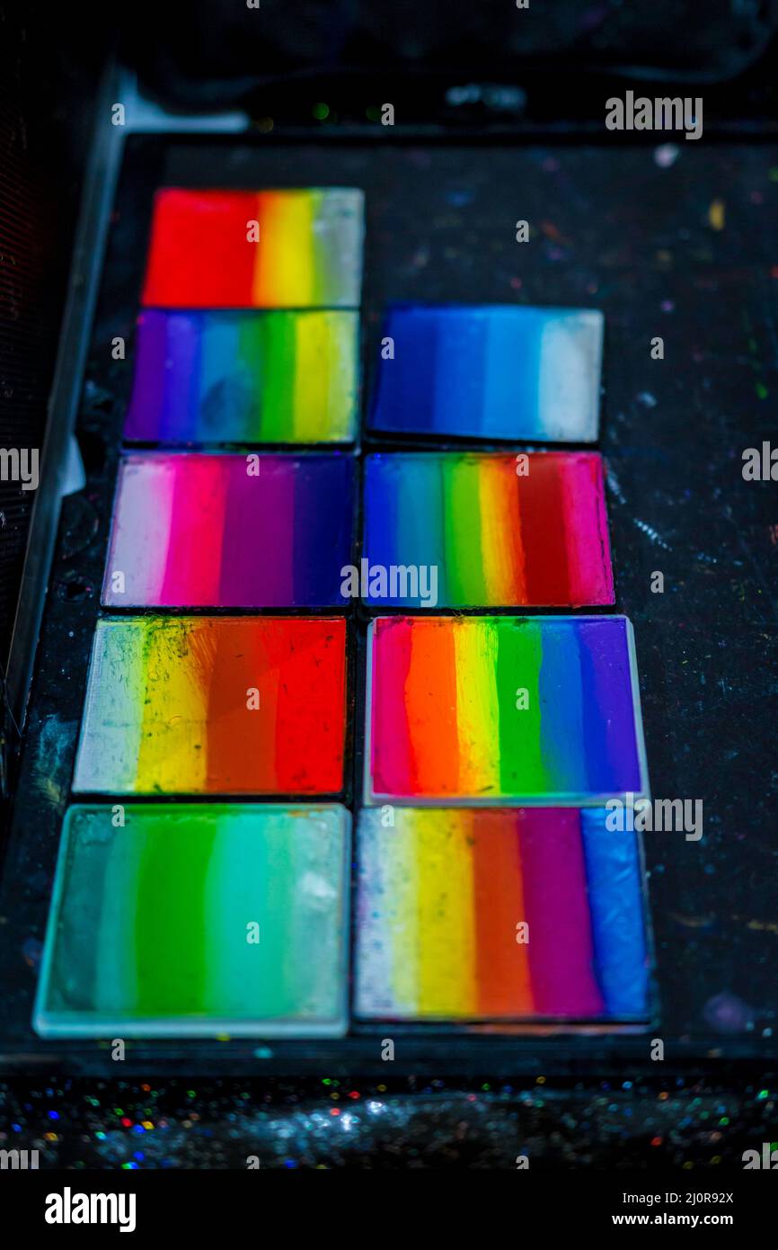 Face Paint Colours Stock Photo Alamy