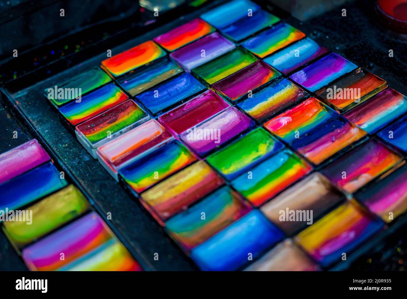 Face Paint Colours Stock Photo Alamy