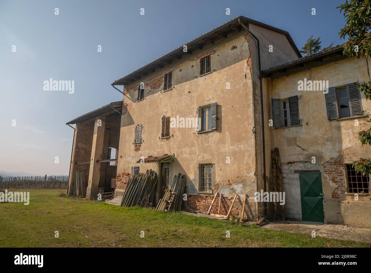 Old farmhouse on Piemonte hills, Italy Stock Photo