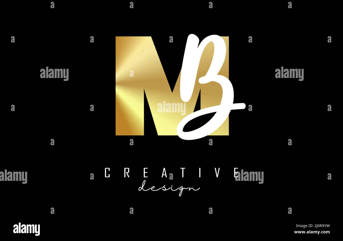 Golden Letters MB logo with a minimalist design. Letters M and B with