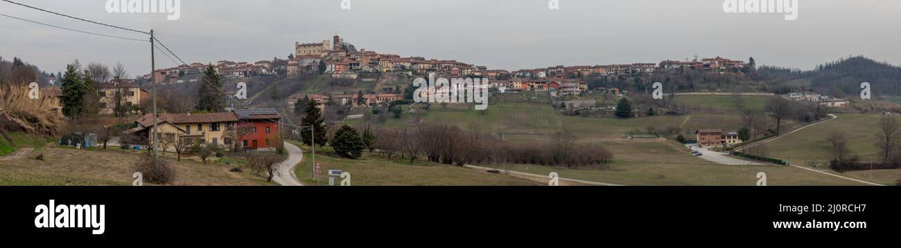 Panorama of village of Cortanze Stock Photo