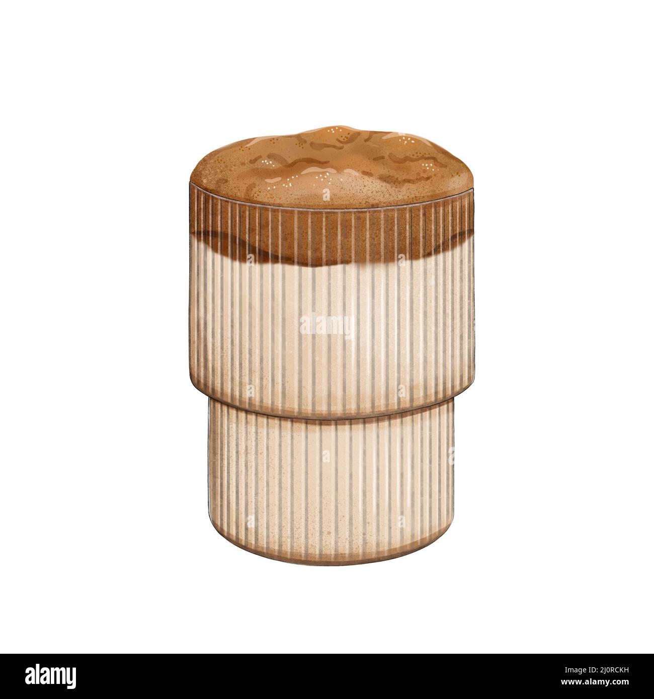 Dalgona coffee in corrugated glass, trendy, sweet Stock Photo - Alamy