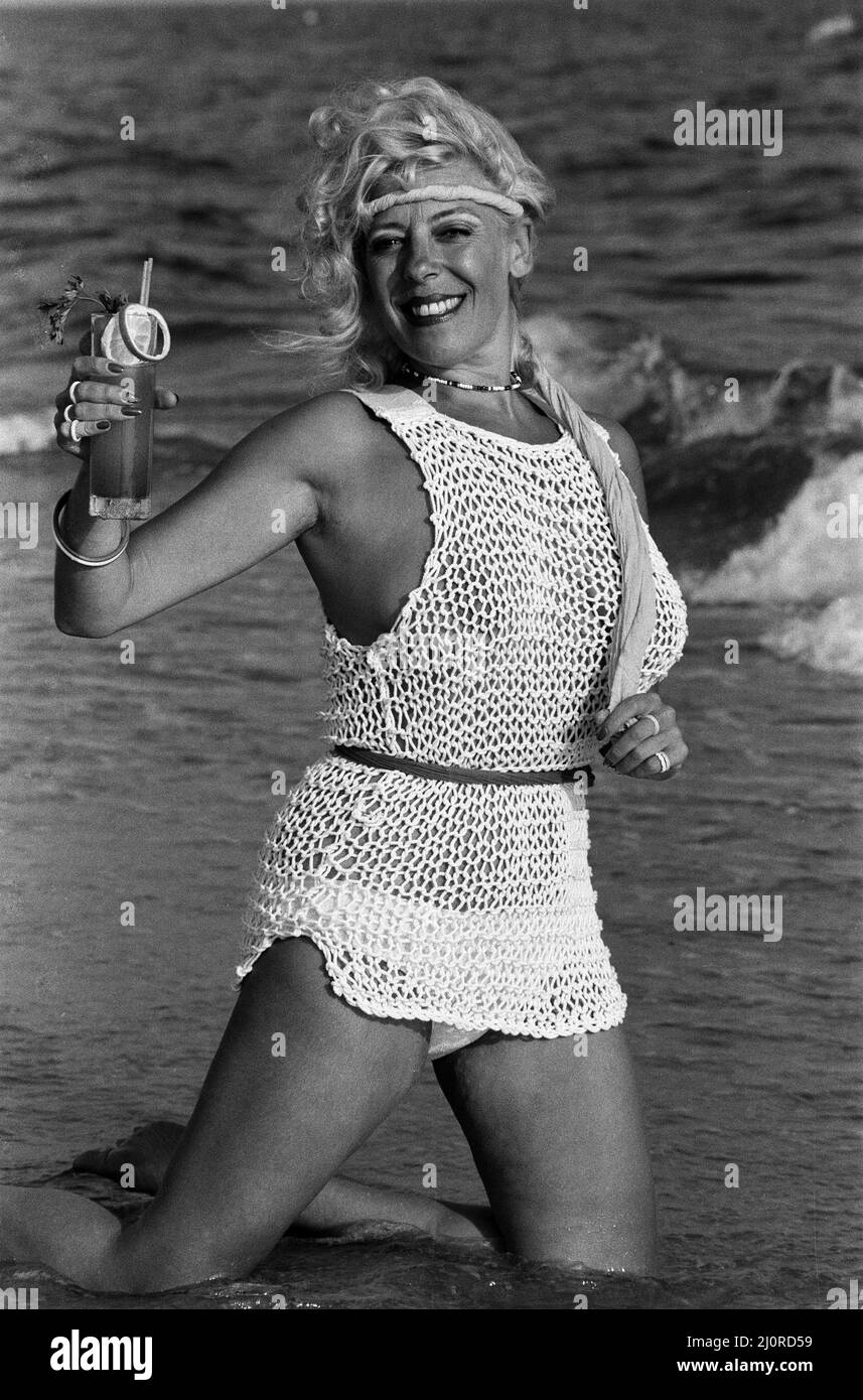 Actress Julie Goodyear, Bet Lynch in Coronation Street, on holiday