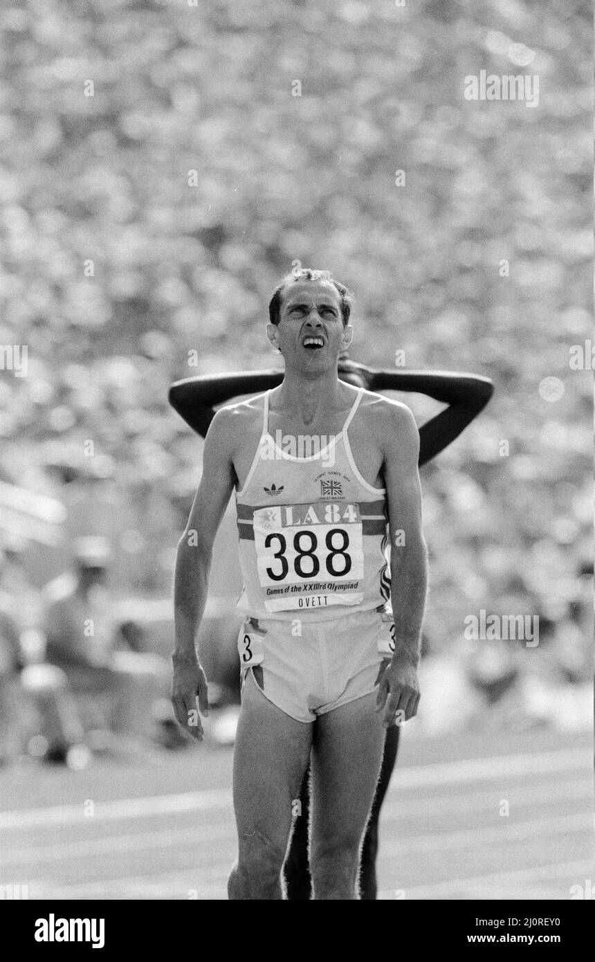 1984 Olympic Games in Los Angeles, USA. Mens 1500 Metres Heat. Great Britain's Steve Ovett.  9th August 1984. Stock Photo