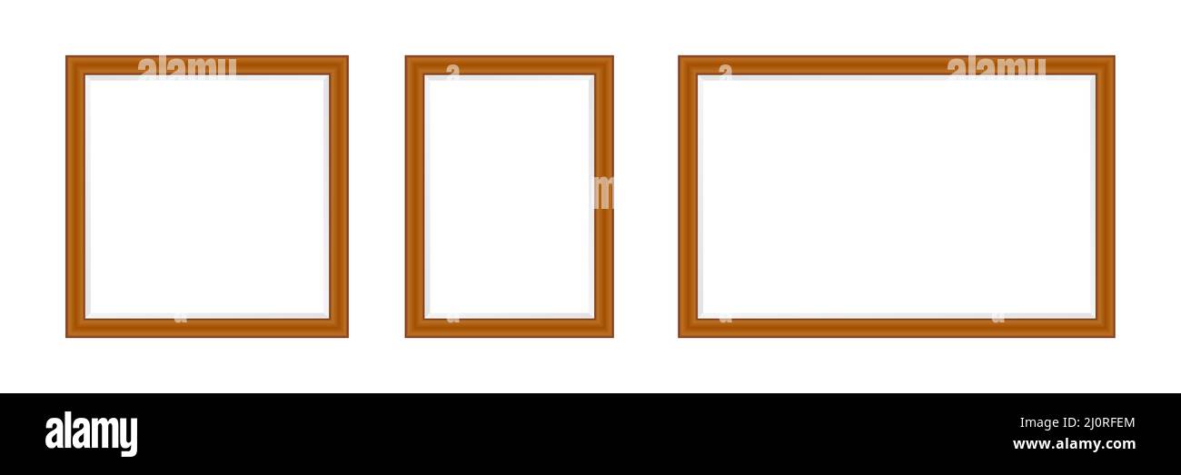Photo frame square mockup collection. Realistic empty frames set. Stock Vector