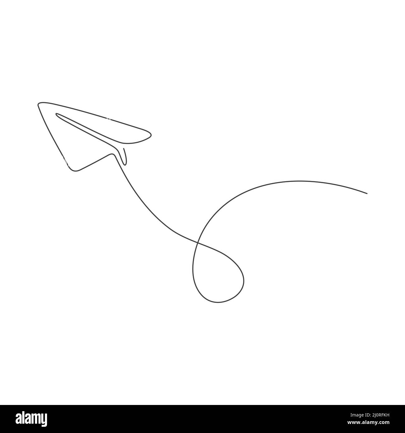 Paper Airplane Continuous One Line Drawing Sending Message Linear Fold Plane Stock Vector Image 