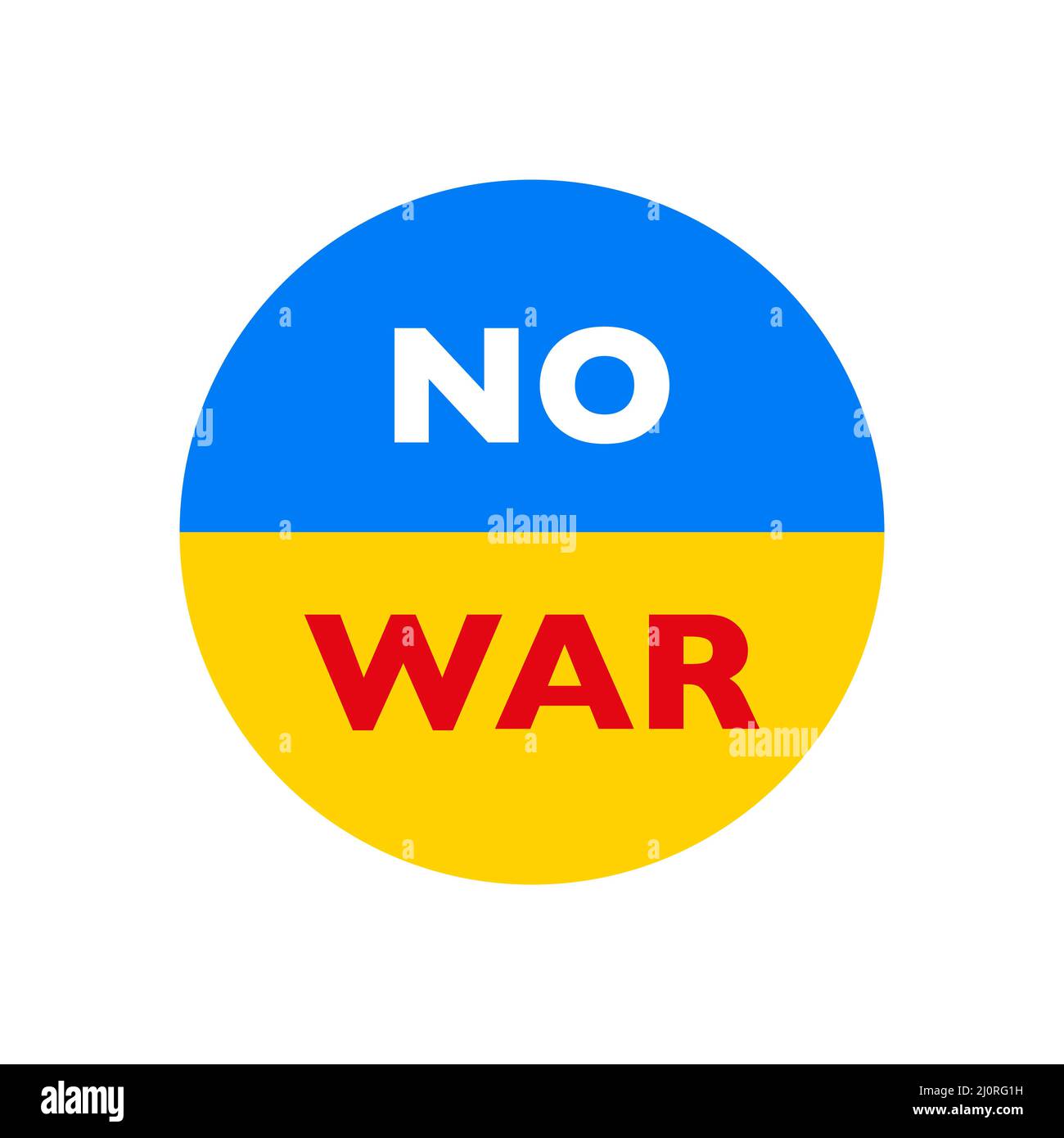 Ukrainian flag. Stop War symbol. National Ukraine circular flag icon Stock Vector