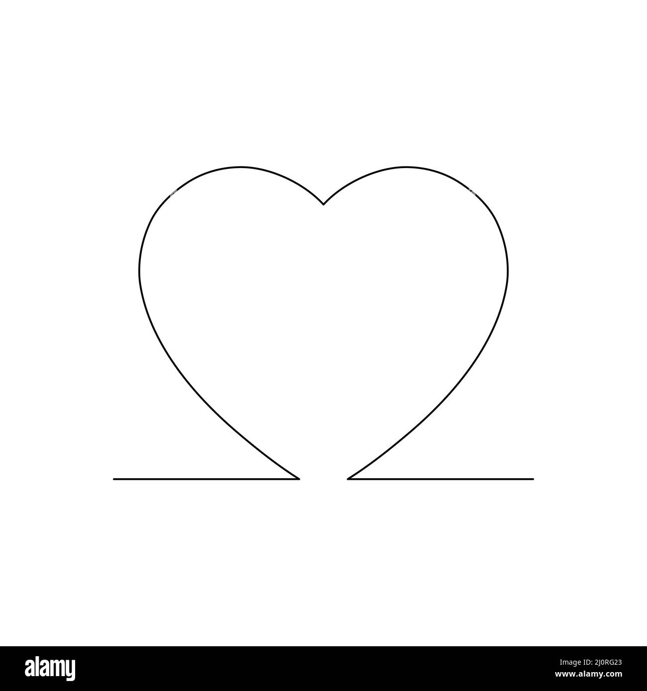 curly heart outline