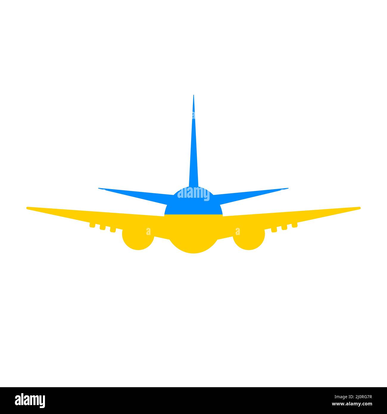 Airplane icon. Ukrainian plane. Vector isolated illustration isolated on white Stock Vector