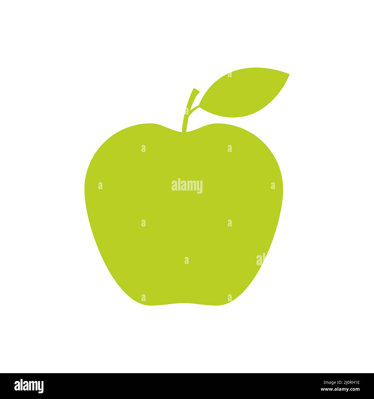Apple green silhouette icon. Vector isolated on white. Stock Vector