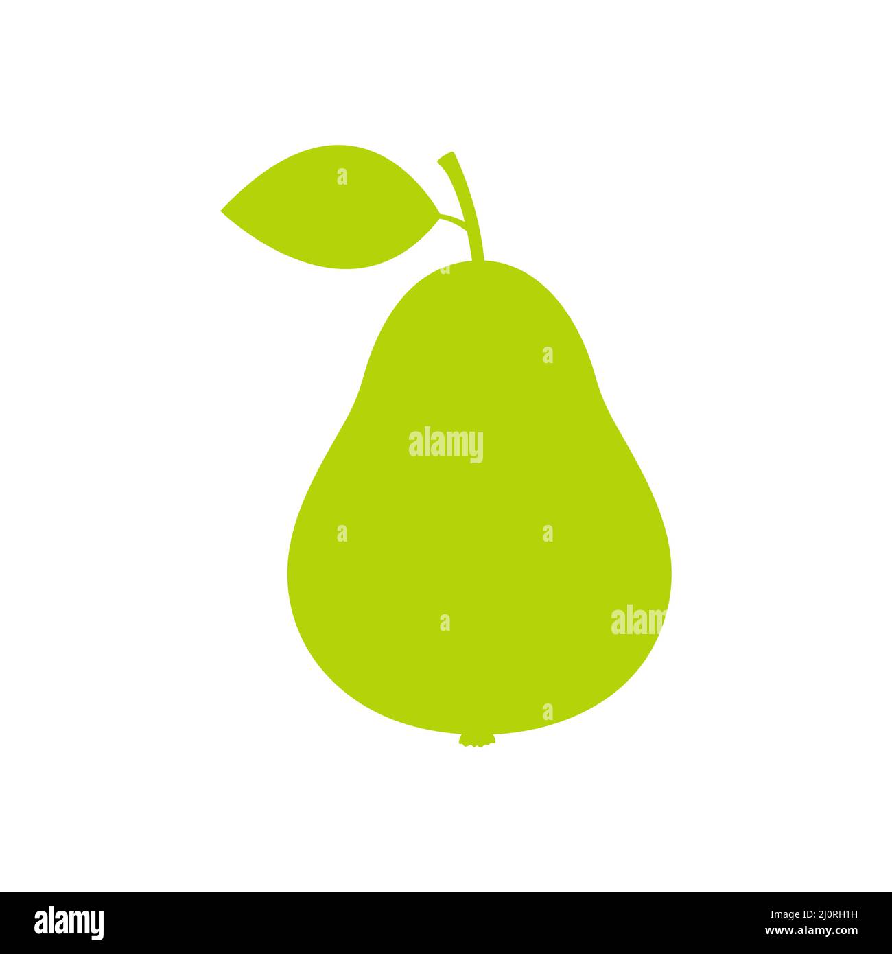 Pear green silhouette icon. Vector isolated on white. Stock Vector