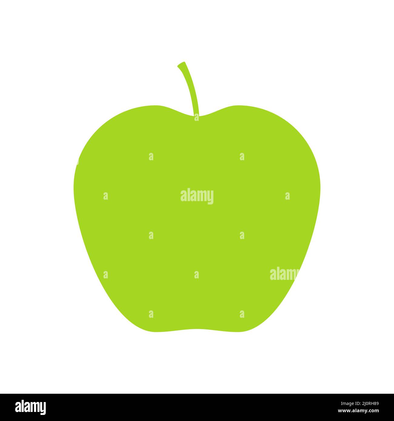 Apple green silhouette icon. Vector isolated on white. Stock Vector